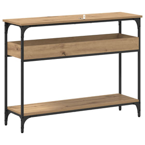 Τραπέζι κονσόλας με ράφι artisan δρυς 100 x 29 x 75 εκ. - Pakobazaar