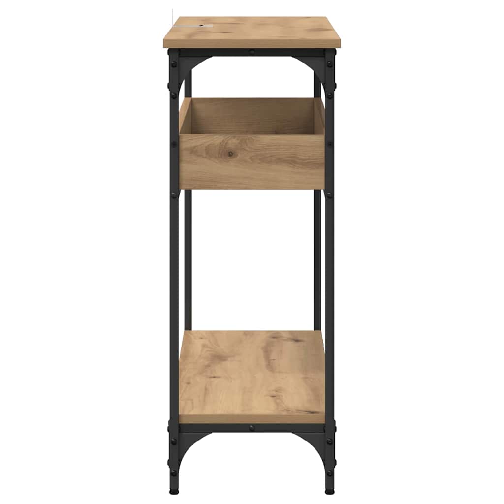 Τραπέζι κονσόλας με ράφι artisan δρυς 100 x 29 x 75 εκ.