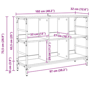 Πλαϊνό γραφείο Μαύρη Οξυά 102 x 32 x 73,5 εκ - Pakobazaar