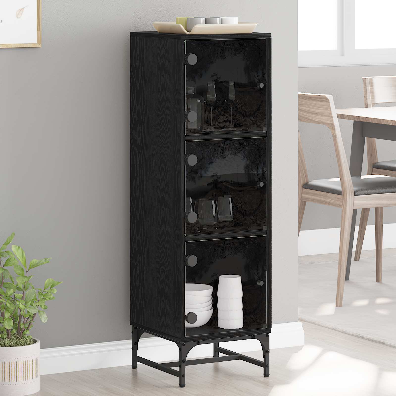 Πλαϊνό γραφείο Μαύρη Οξυά 35 x 37 x 117 εκ. - Pakobazaar