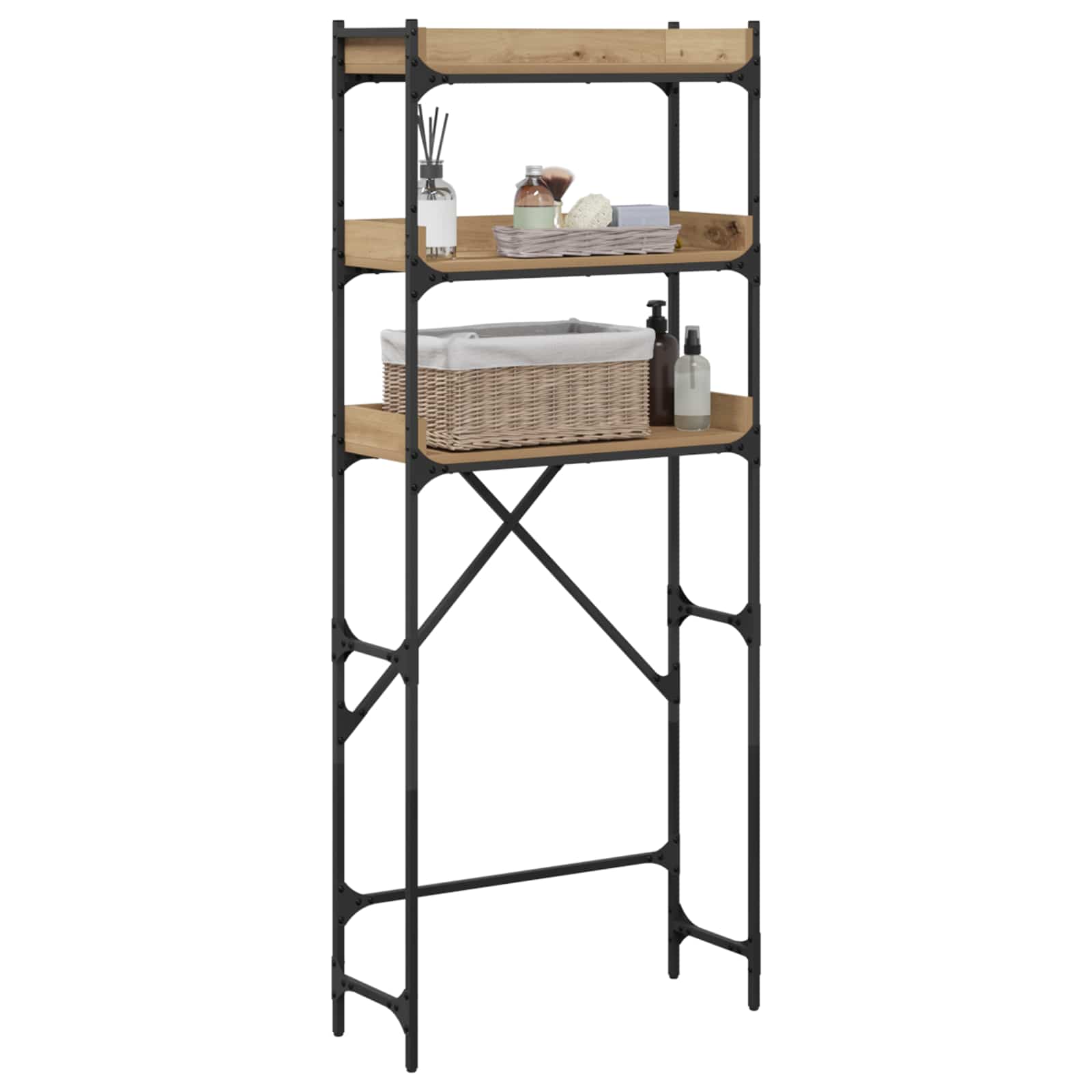 Ράφια πλυντηρίου ρούχων με ράφι Artisan Oak 67 x 25 x 163 εκ. - Pakobazaar