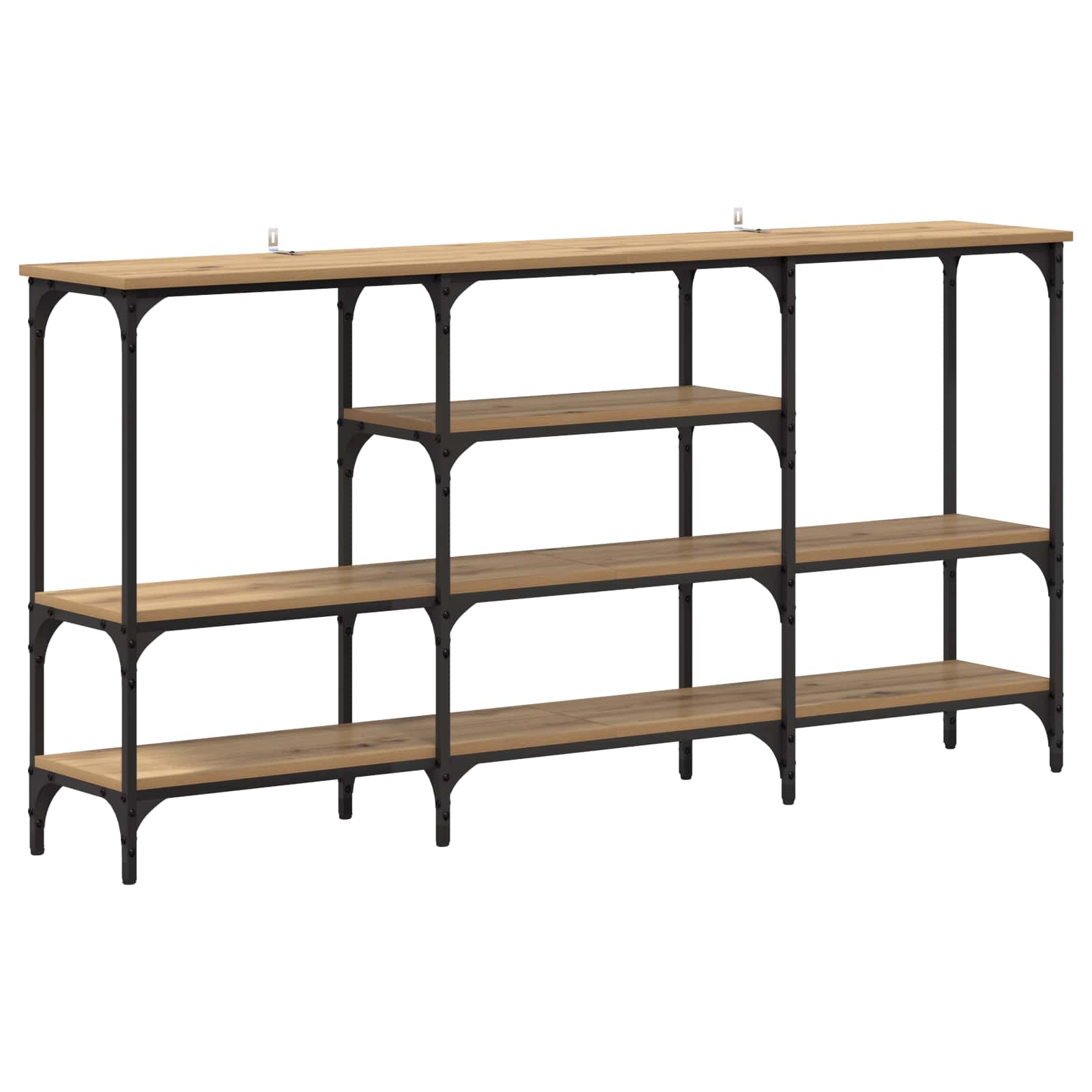 Τραπέζι κονσόλας με ράφι artisan δρυς 160 x 29 x 80 εκ. - Pakobazaar