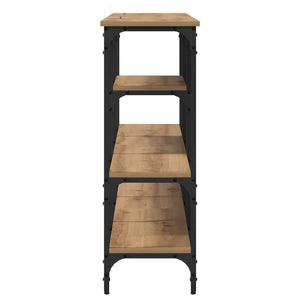 Τραπέζι κονσόλας με ράφι artisan δρυς 160 x 29 x 80 εκ. - Pakobazaar