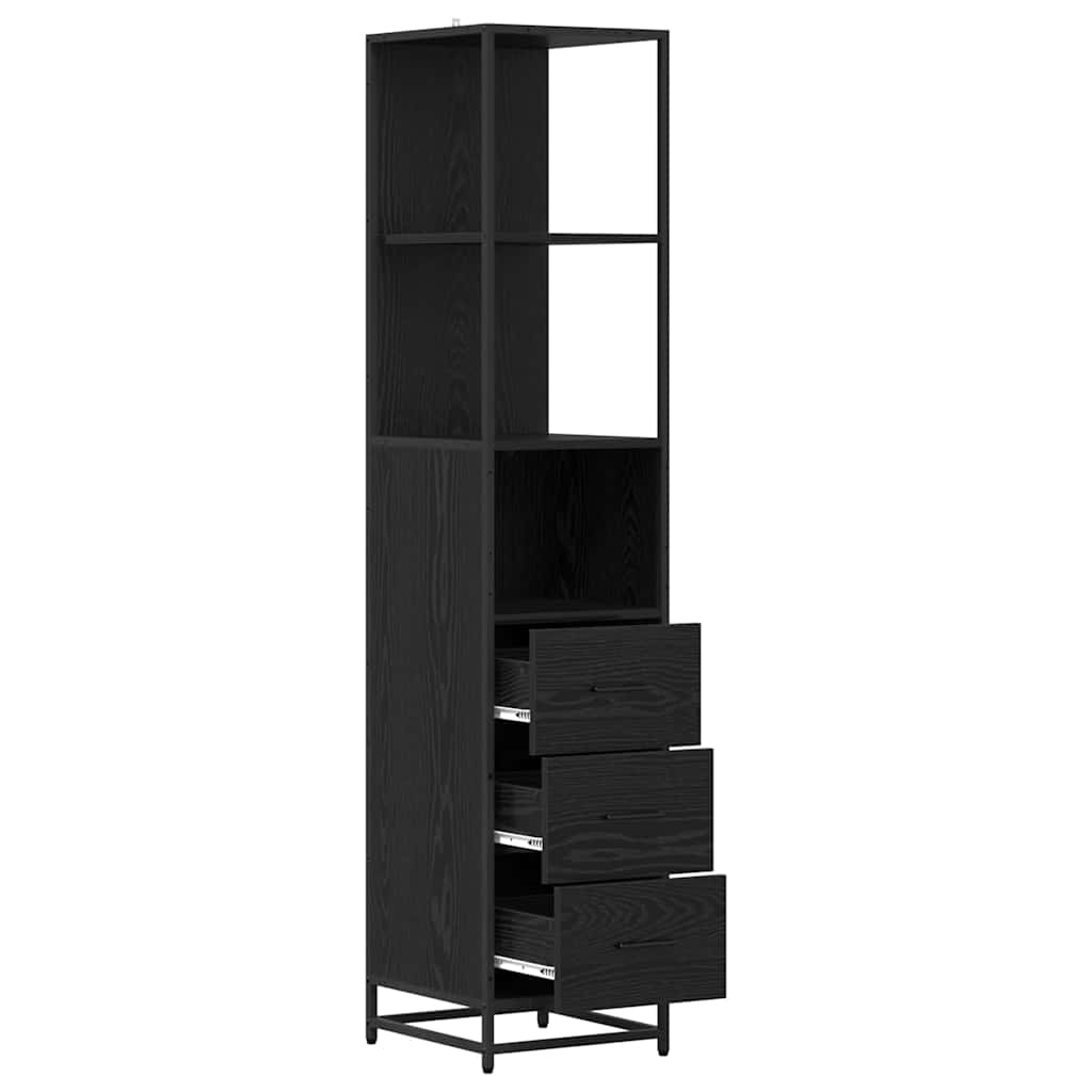 Σετ Επίπλων Μπάνιου με συρτάρι Μαύρη Οξυά 35 x 37,5 x 166 εκ. - Pakobazaar