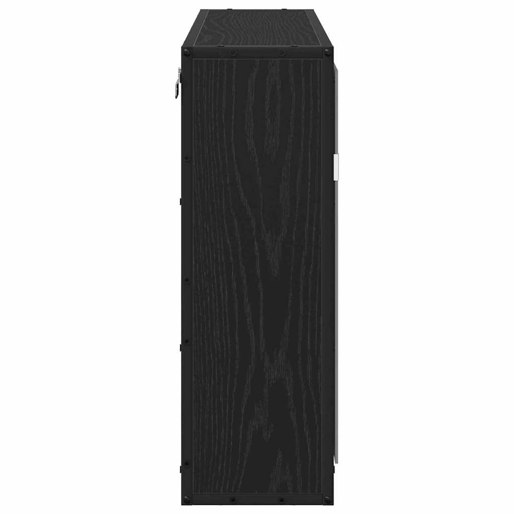 Ράφι Τοίχου με ράφι Επιτοίχιο Μαύρη Οξυά 65 x 20 x 60 εκ