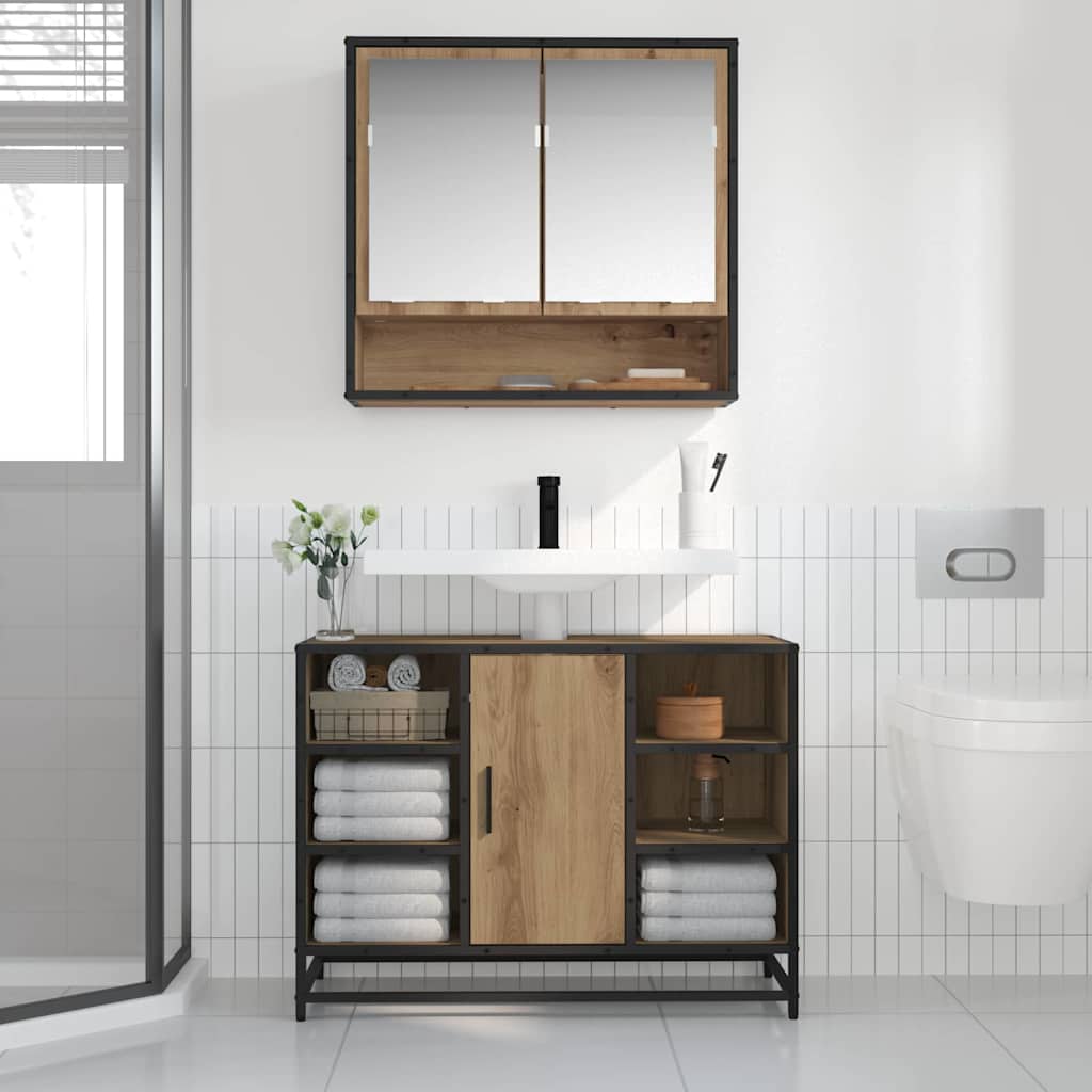 Ράφι Τοίχου με ράφι Επιτοίχιο Artisan Oak 65 x 20 x 60 εκ - Pakobazaar
