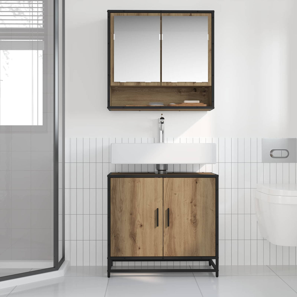 Ντουλάπα Νιπτήρα Mπάνιου artisan δρυς 65 x 33 x 60 εκ - Pakobazaar