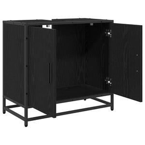Ντουλάπα Νιπτήρα Mπάνιου Μαύρη Οξυά 65 x 33 x 60 εκ