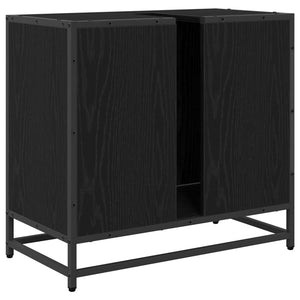 Ντουλάπα Νιπτήρα Mπάνιου Μαύρη Οξυά 65 x 33 x 60 εκ