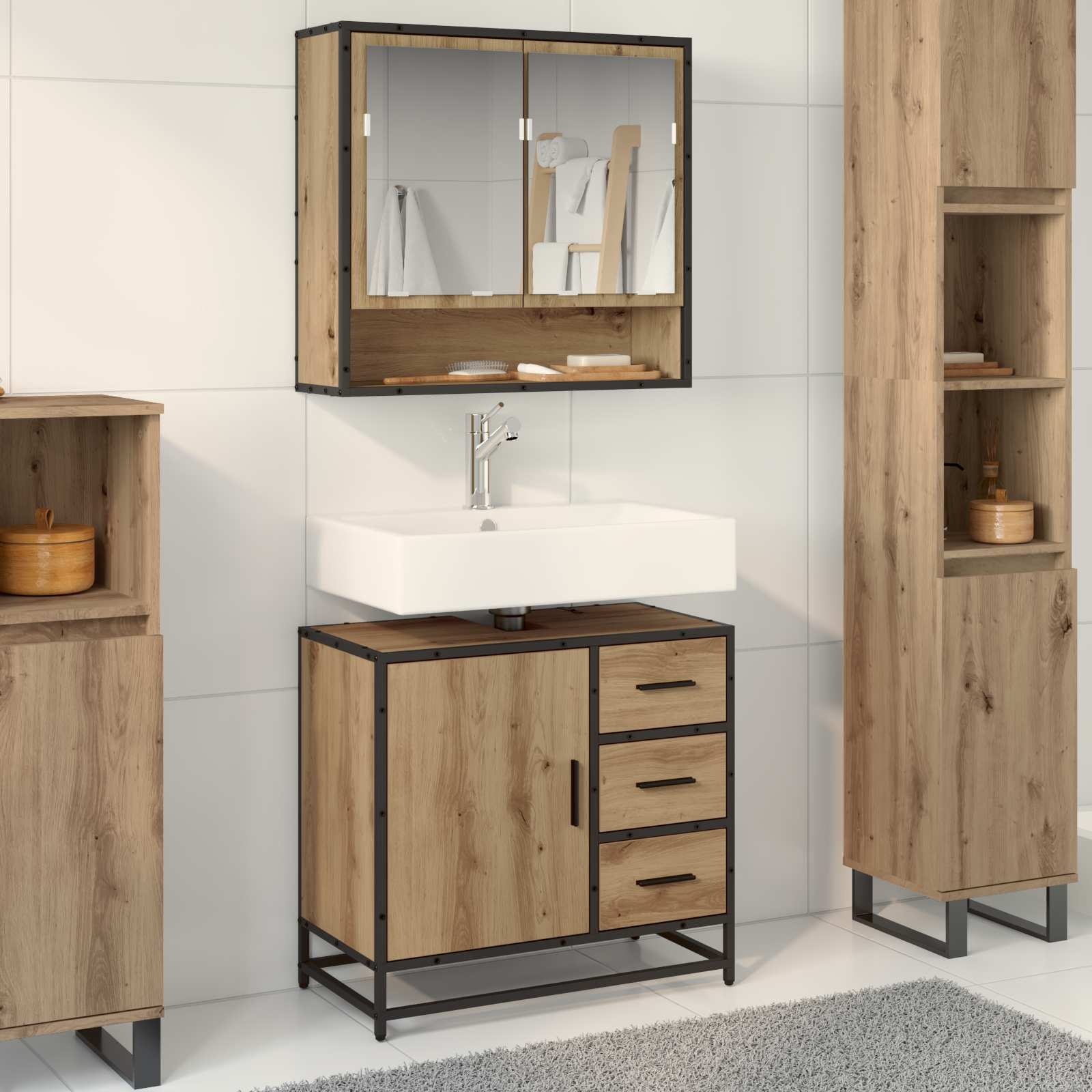 Ντουλάπι Μπάνιου Artisan Oak 65 x 33 x 60 εκ Επεξεργασμένο ξύλο - Pakobazaar