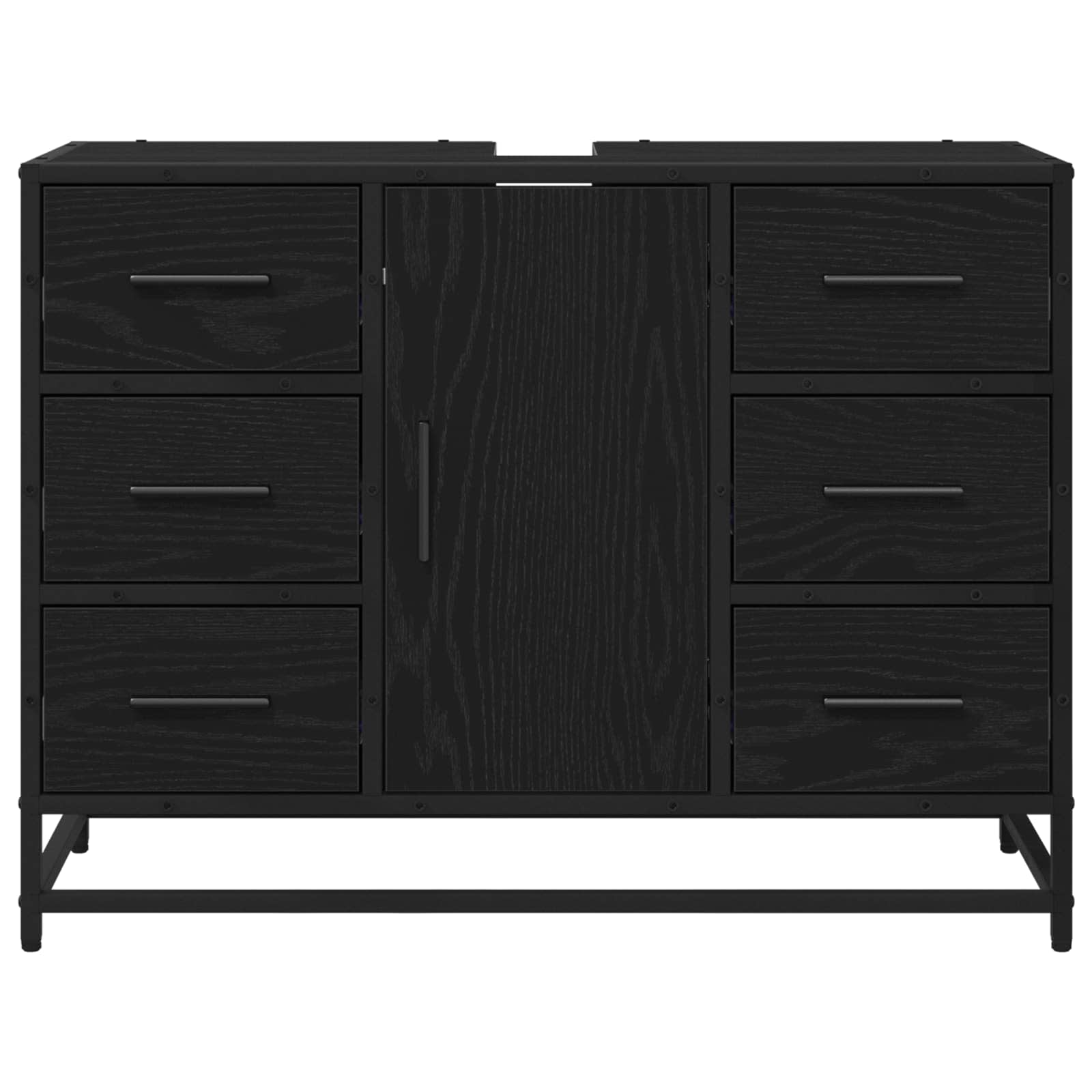 Ντουλάπι Μπάνιου Μαύρη Οξυά 80 x 33 x 60 εκ Επεξεργασμένο ξύλο