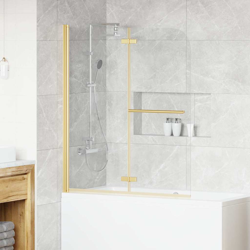 Καλυμμα Ντους Χρυσό 120 x 140 cm ESG Γυαλί και Αλουμίνιο - Pakobazaar