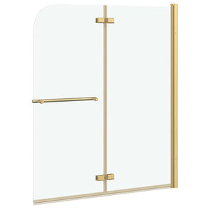 Καλυμμα Ντους Χρυσό 120 x 140 cm ESG Γυαλί και Αλουμίνιο