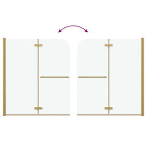 Καλυμμα Ντους Χρυσό 120 x 140 cm ESG Γυαλί και Αλουμίνιο