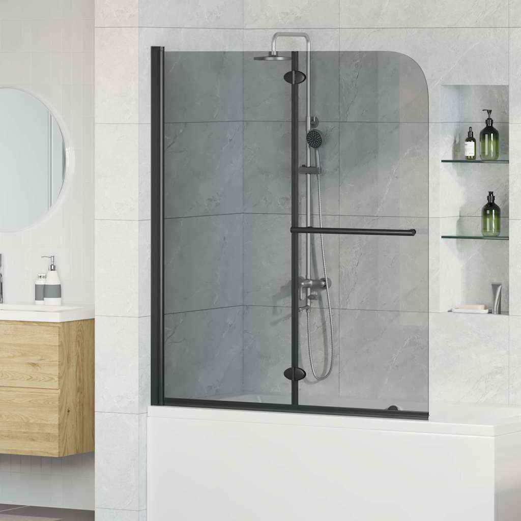 Καλυμμα Ντους Μαύρο 95 x 140 cm ESG Γυαλί και Αλουμίνιο