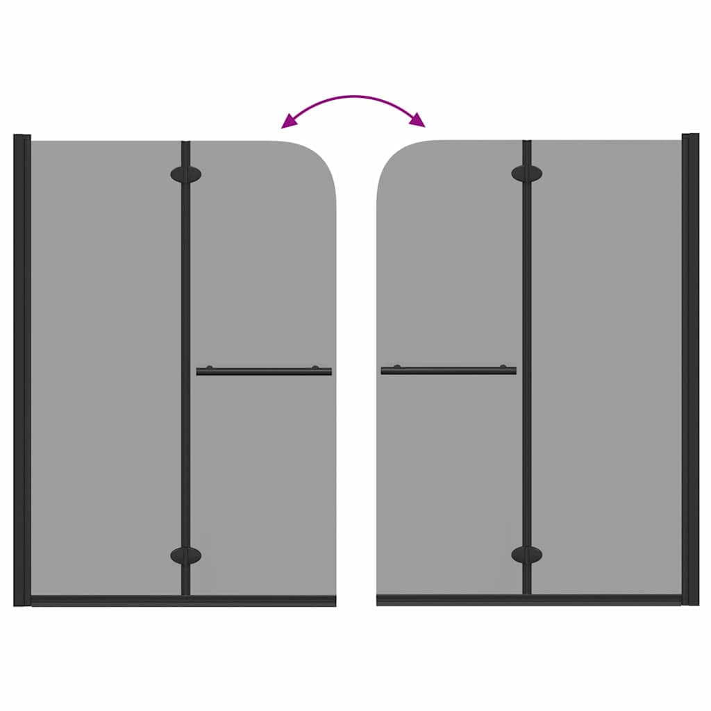 Καλυμμα Ντους Μαύρο 120 x 140 cm ESG Γυαλί και Αλουμίνιο - Pakobazaar