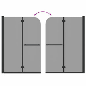 Καλυμμα Ντους Μαύρο 120 x 140 cm ESG Γυαλί και Αλουμίνιο - Pakobazaar