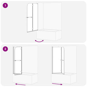 Καλυμμα Ντους Μαύρο 120 x 140 cm ESG Γυαλί και Αλουμίνιο - Pakobazaar