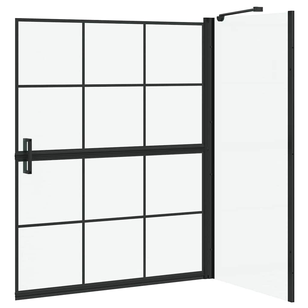 Οθόνη ντους μπάνιου Μαύρο και Διαφανές 116 x 68 x 128 εκ. - Pakobazaar