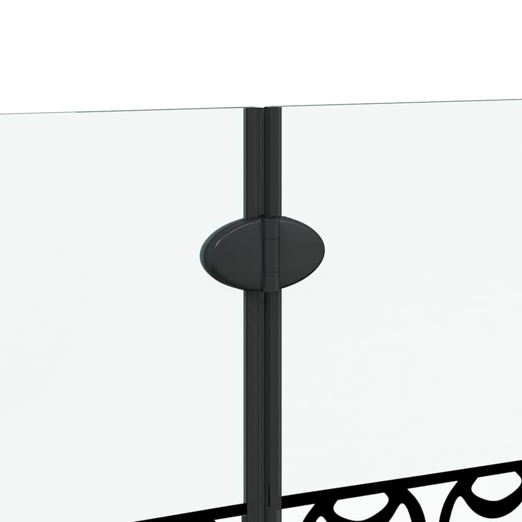 Καλυμμα Ντους Μαύρο και Διαφανές 130 x 130 cm σκληρυμένο γυαλί - Pakobazaar