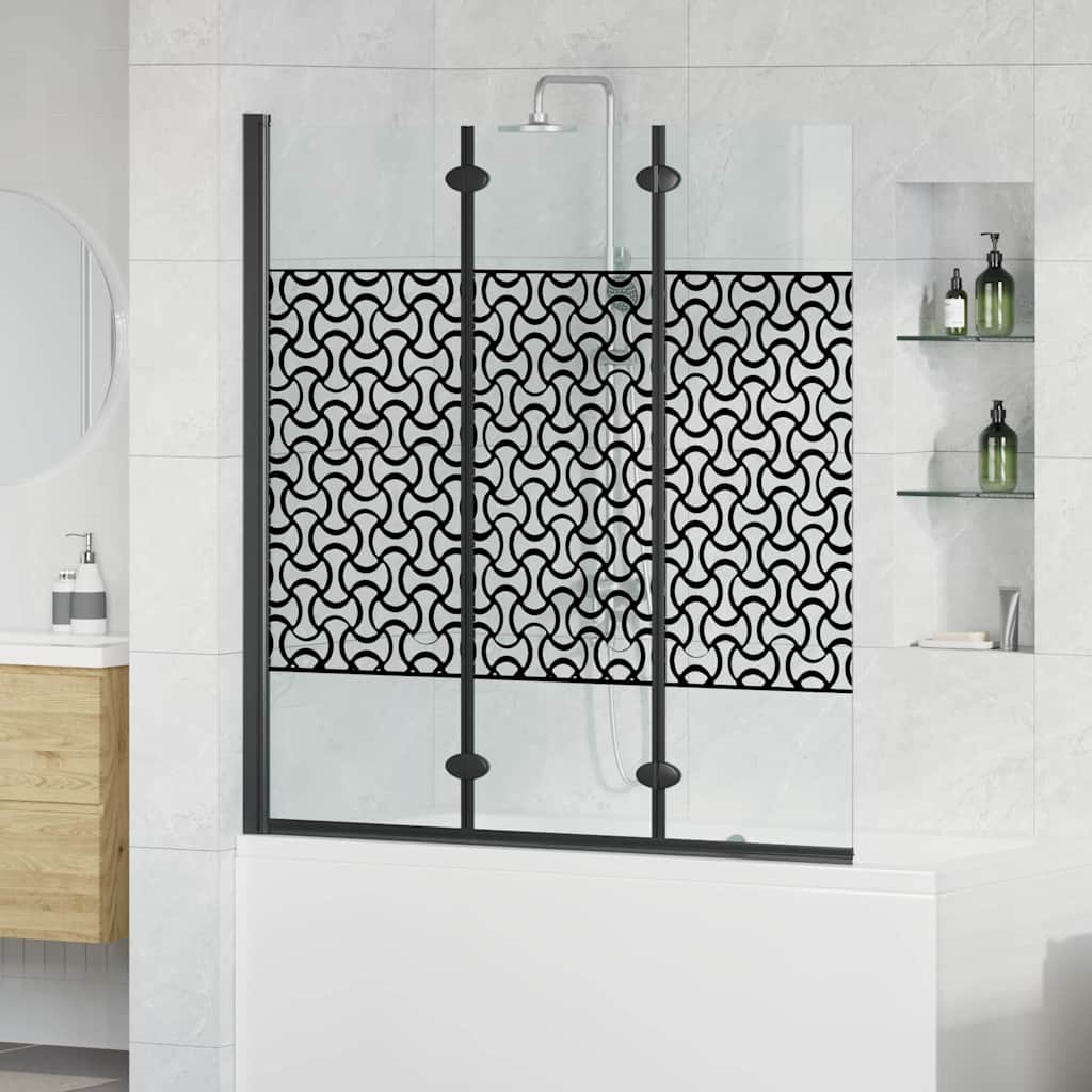 Καλυμμα Ντους Μαύρο και Διαφανές 130 x 130 cm σκληρυμένο γυαλί - Pakobazaar