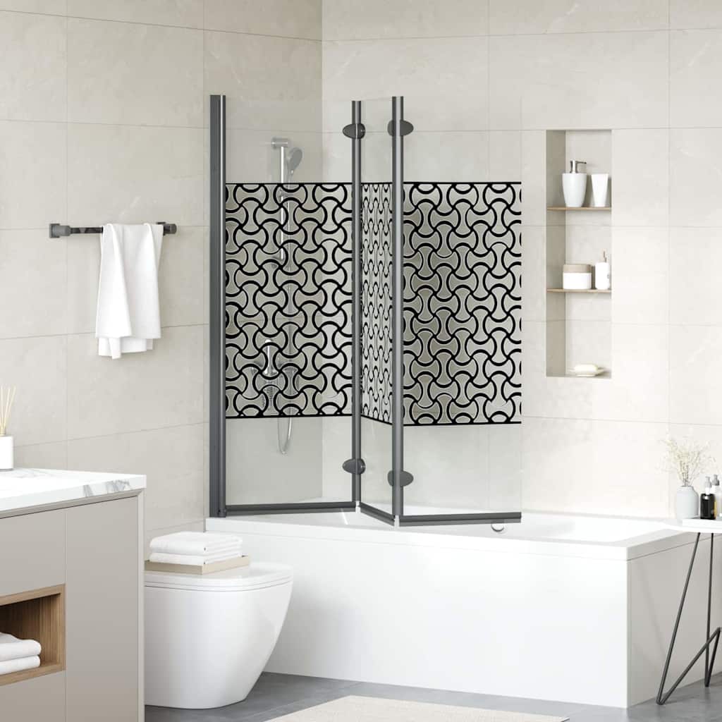 Καλυμμα Ντους Μαύρο και Διαφανές 130 x 130 cm σκληρυμένο γυαλί - Pakobazaar