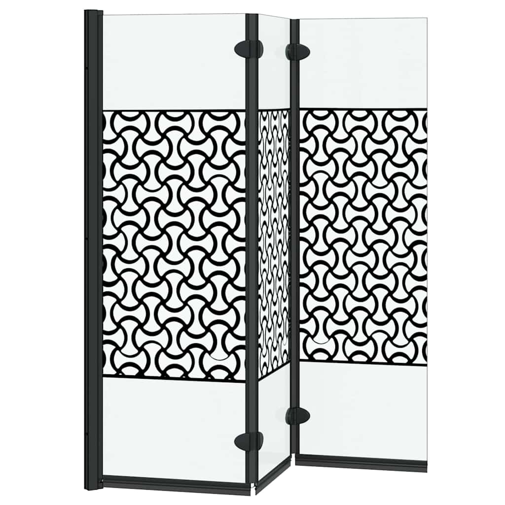 Καλυμμα Ντους Μαύρο και Διαφανές 130 x 130 cm σκληρυμένο γυαλί - Pakobazaar