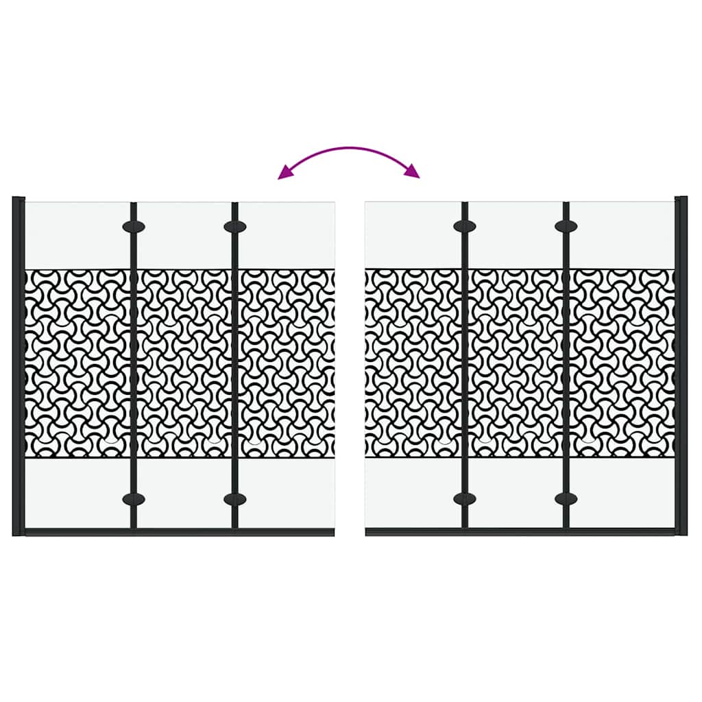 Καλυμμα Ντους Μαύρο και Διαφανές 130 x 130 cm σκληρυμένο γυαλί - Pakobazaar