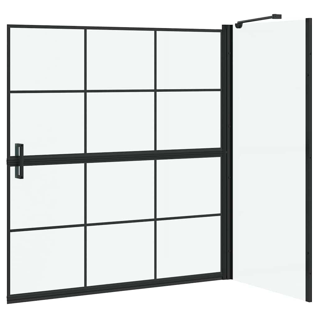 Οθόνη ντους μπάνιου Μαύρο και Διαφανές 116 x 68 x 128 εκ. - Pakobazaar