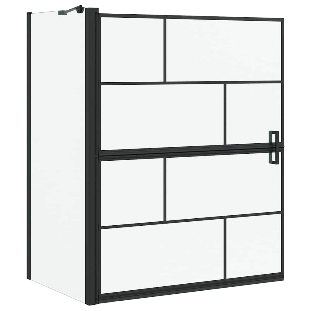 Οθόνη ντους μπάνιου Μαύρο και Διαφανές 116 x 68 x 128 εκ. - Pakobazaar