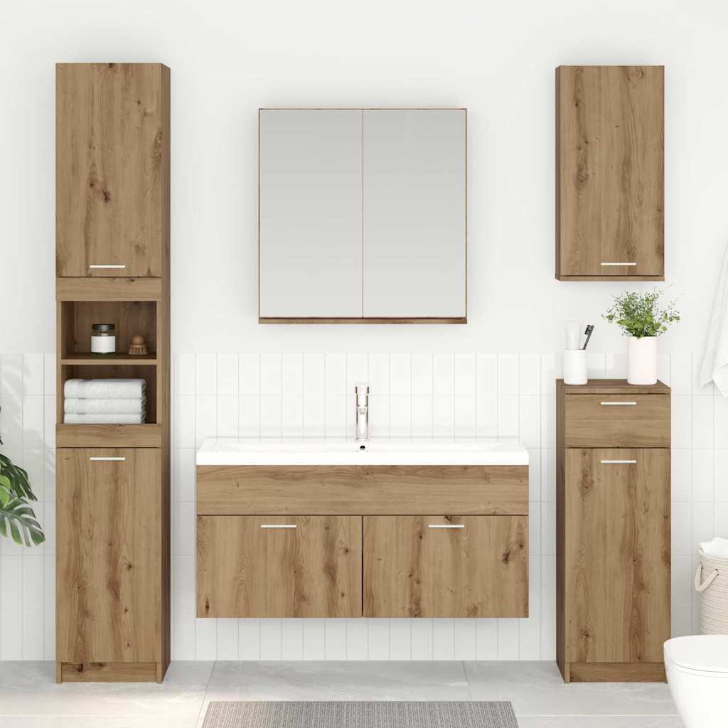 Ντουλάπι νιπτήρα με αποθήκευση Artisan Oak Επεξεργασμένο ξύλο - Pakobazaar