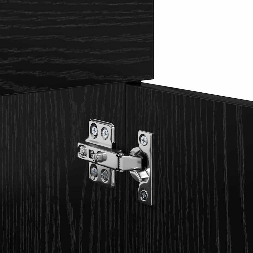 Ντουλάπι νιπτήρα με αποθήκευση Μαύρη Οξυά Επεξεργασμένο ξύλο - Pakobazaar