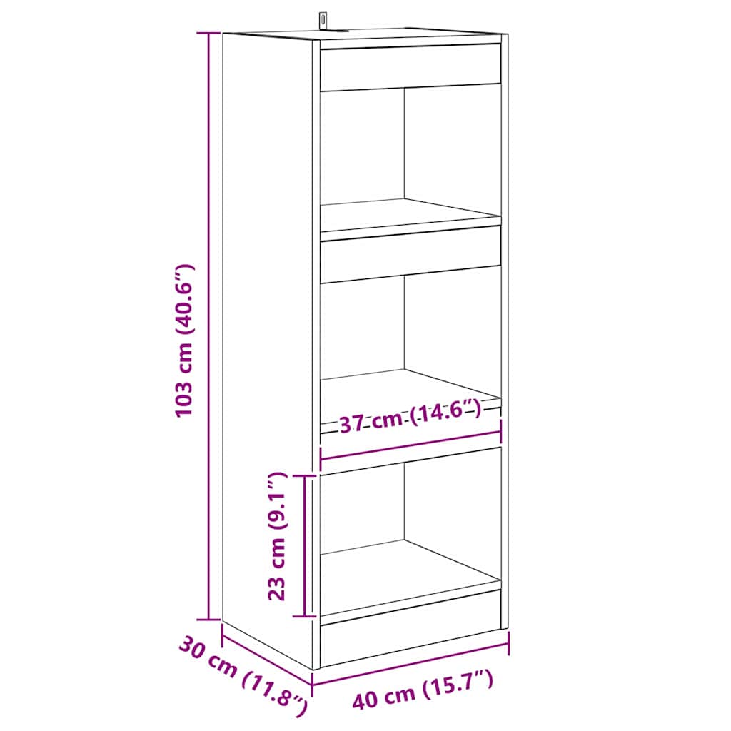 Βιβλιοθήκη Παλαιό ξύλο 40 x 30 x 103 εκ. Επεξεργασμένο ξύλο - Pakobazaar