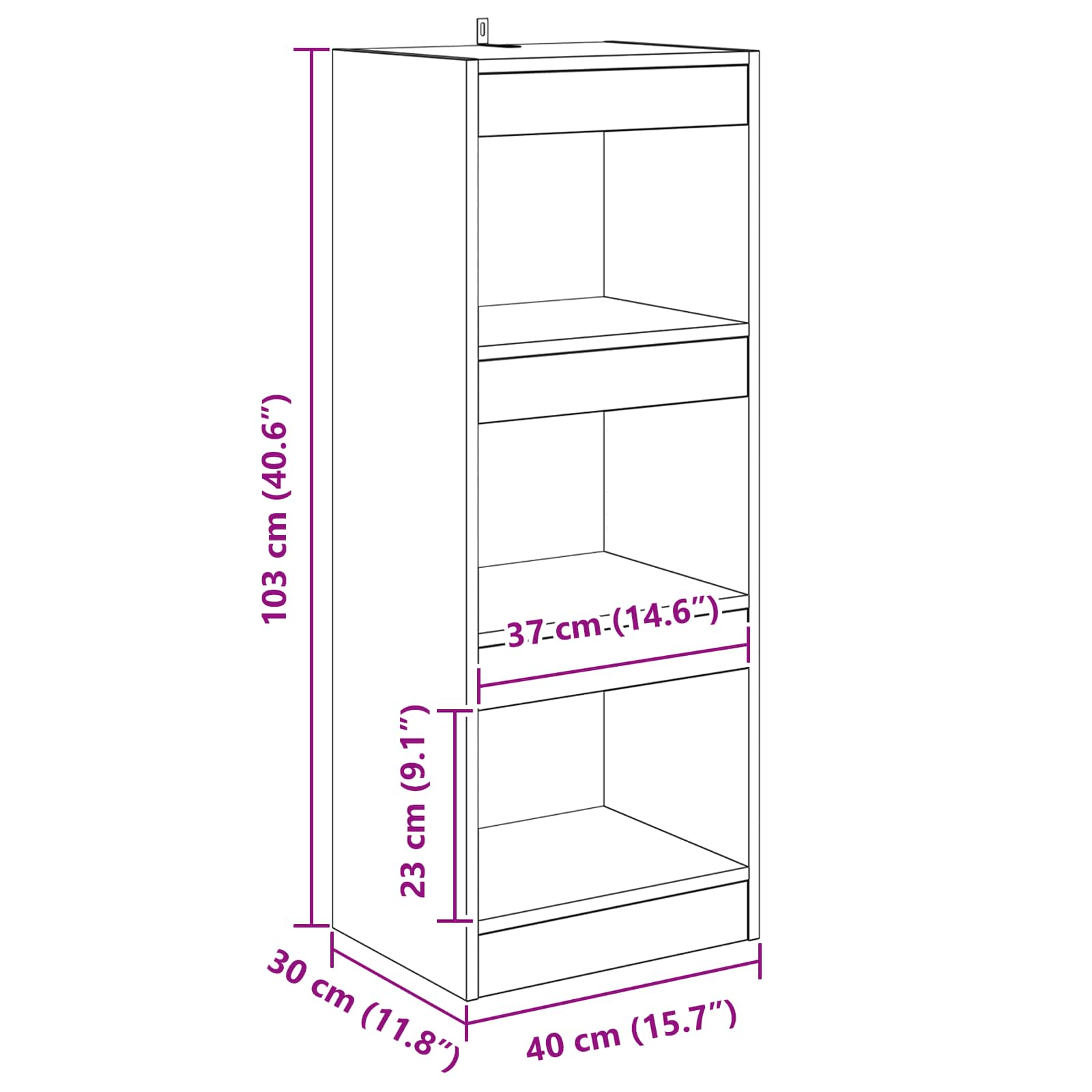 Βιβλιοθήκη Παλαιό ξύλο 40 x 30 x 103 εκ. Επεξεργασμένο ξύλο - Pakobazaar