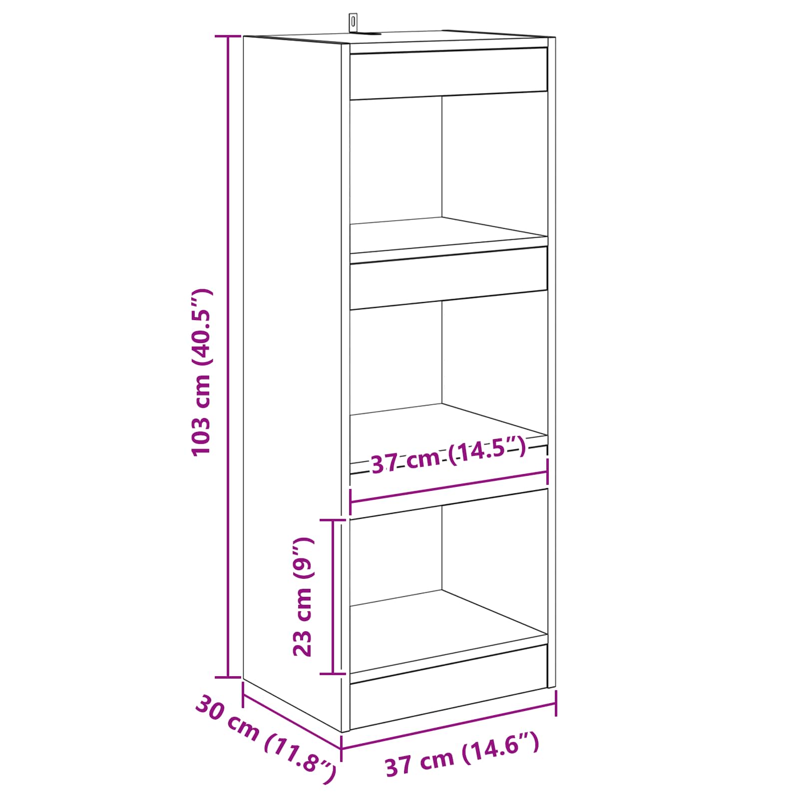 Βιβλιοθήκη artisan δρυς 37 x 30 x 103 εκ Επεξεργασμένο ξύλο - Pakobazaar