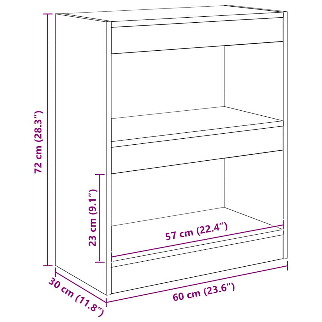 Βιβλιοθήκη Artisan Oak 60 x 30 x 72 εκ. Επεξεργασμένο ξύλο - Pakobazaar