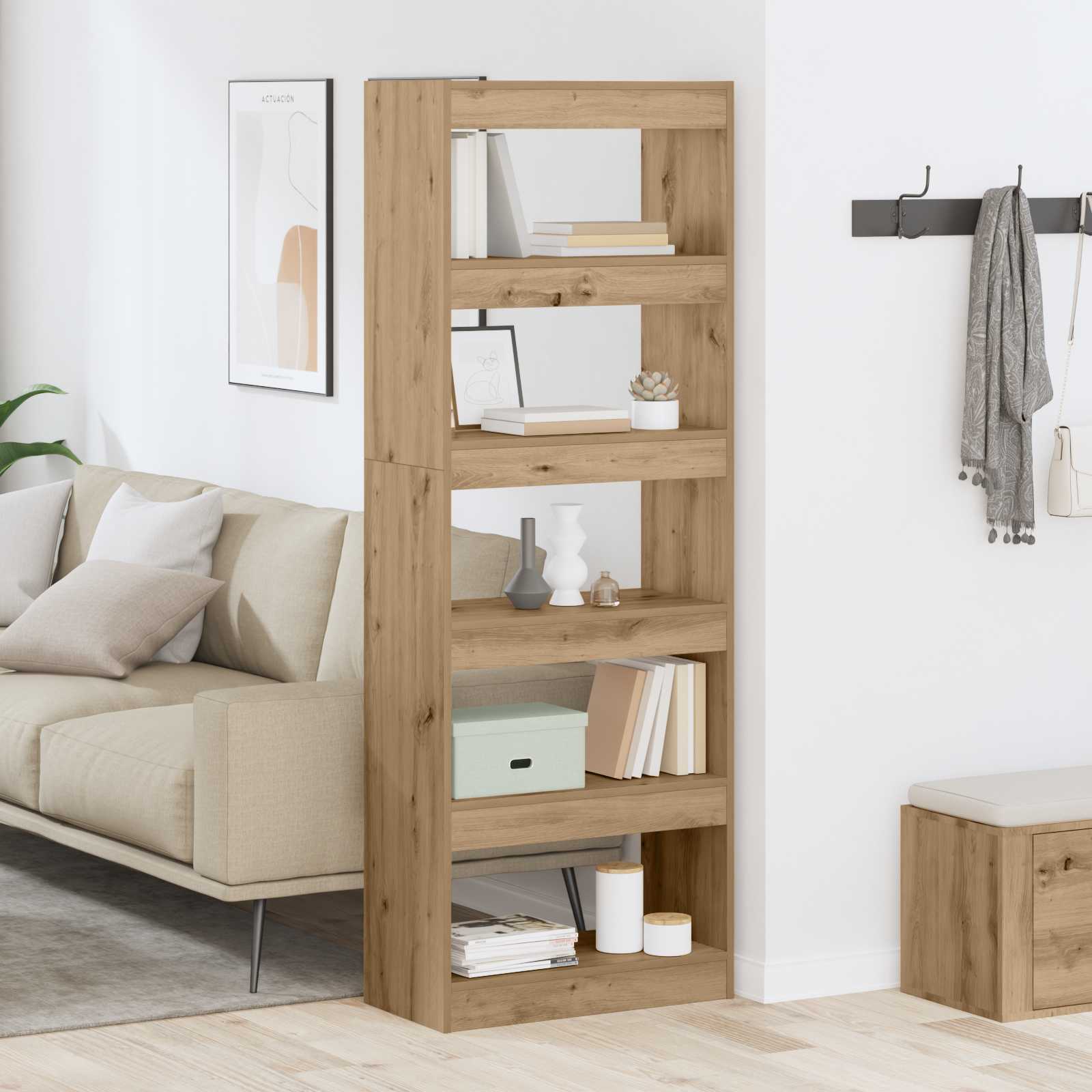 Βιβλιοθήκη artisan δρυς 60 x 30 x 166 εκ Επεξεργασμένο ξύλο - Pakobazaar