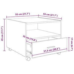 Τραπεζάκι σαλονιού Μαύρη Οξυά 55 x 55 x 45cm Επεξεργασμένο ξύλο - Pakobazaar