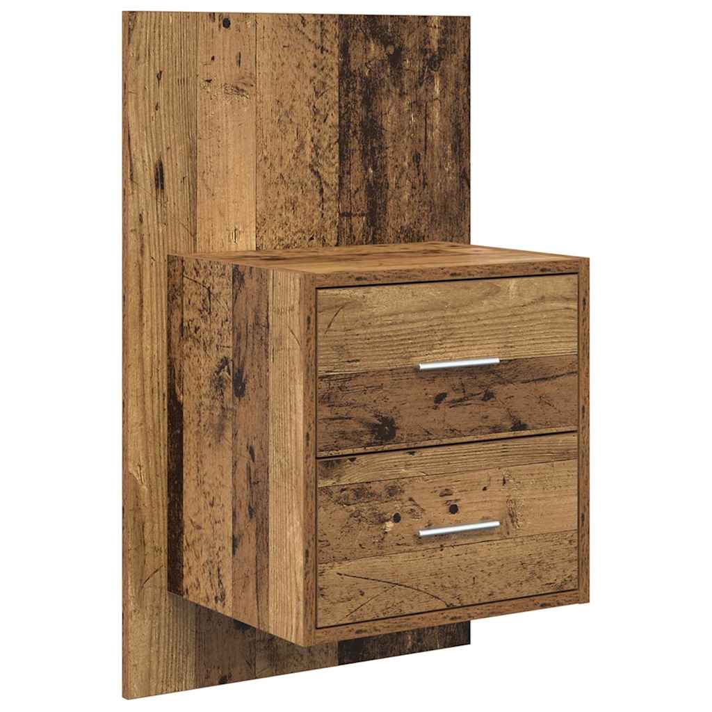 Τοίχου κομοδίνο με συρτάρι 2 pcs Παλιό Ξύλο 48,5 x 32,5 x 80 εκ - Pakobazaar