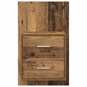 Τοίχου κομοδίνο με συρτάρι 2 pcs Παλιό Ξύλο 48,5 x 32,5 x 80 εκ - Pakobazaar