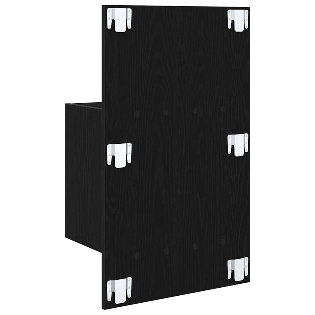 Τοίχου κομοδίνο με συρτάρι 2 pcs Μαύρη Οξυά 48,5 x 32,5 x 80 εκ - Pakobazaar