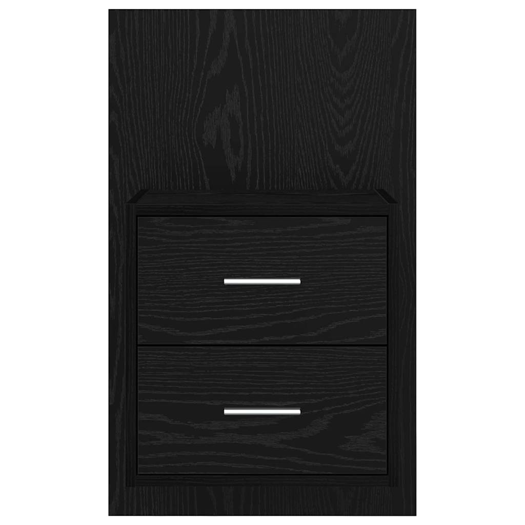 Τοίχου κομοδίνο με συρτάρι 2 pcs Μαύρη Οξυά 48,5 x 32,5 x 80 εκ - Pakobazaar