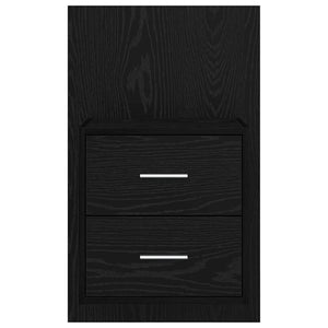 Τοίχου κομοδίνο με συρτάρι 2 pcs Μαύρη Οξυά 48,5 x 32,5 x 80 εκ - Pakobazaar