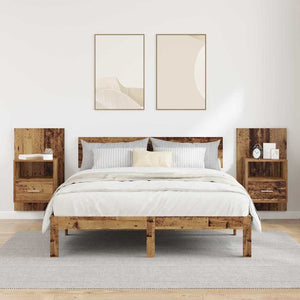 Κομοδίνο 2 pcs Παλιό ξύλο 50 x 32.5 x 80 εκ. Επεξεργασμένο ξύλο - Pakobazaar