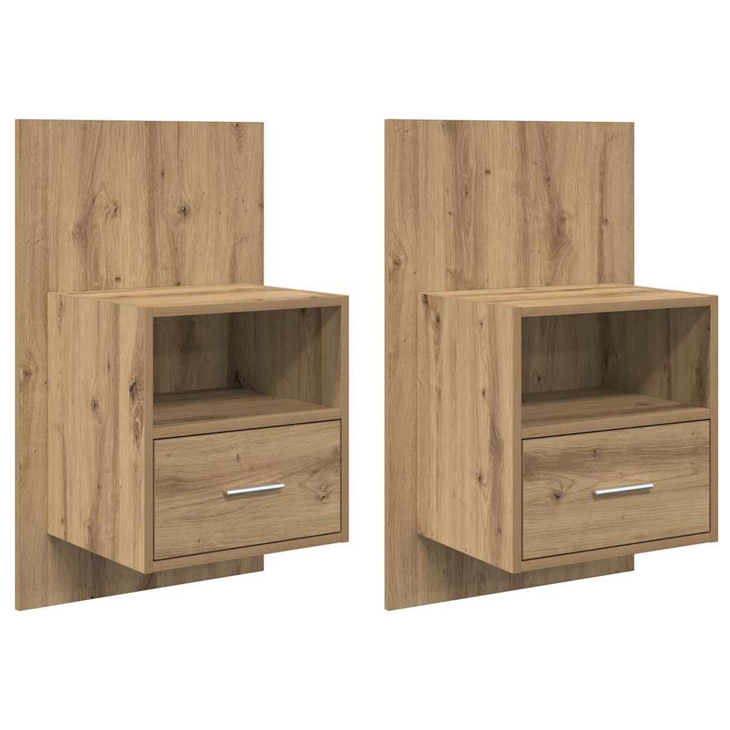 Κομοδίνο με συρτάρι 2 pcs Artisan Oak 50 x 32.5 x 80 εκ. - Pakobazaar