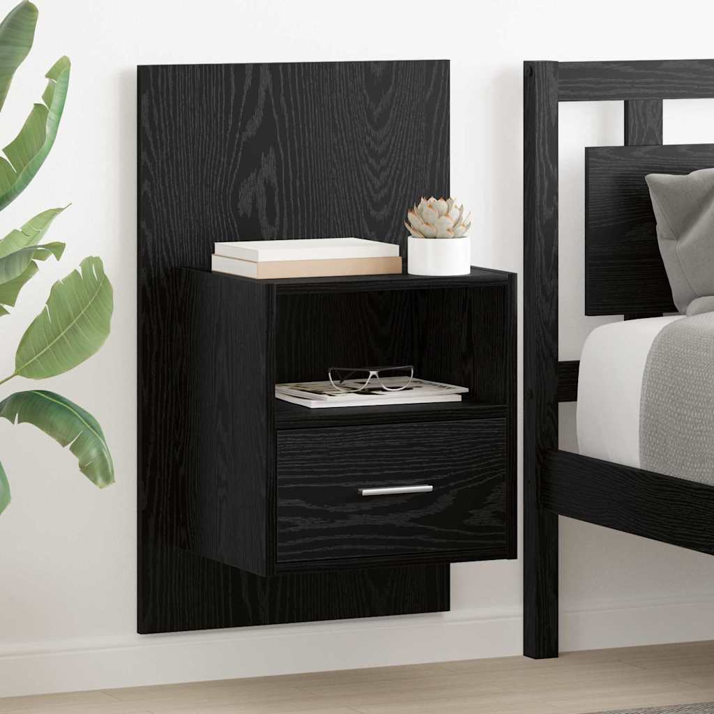 Κομοδίνο 2 pcs Μαύρη Οξυά 50 x 32.5 x 80 εκ. Επεξεργασμένο ξύλο