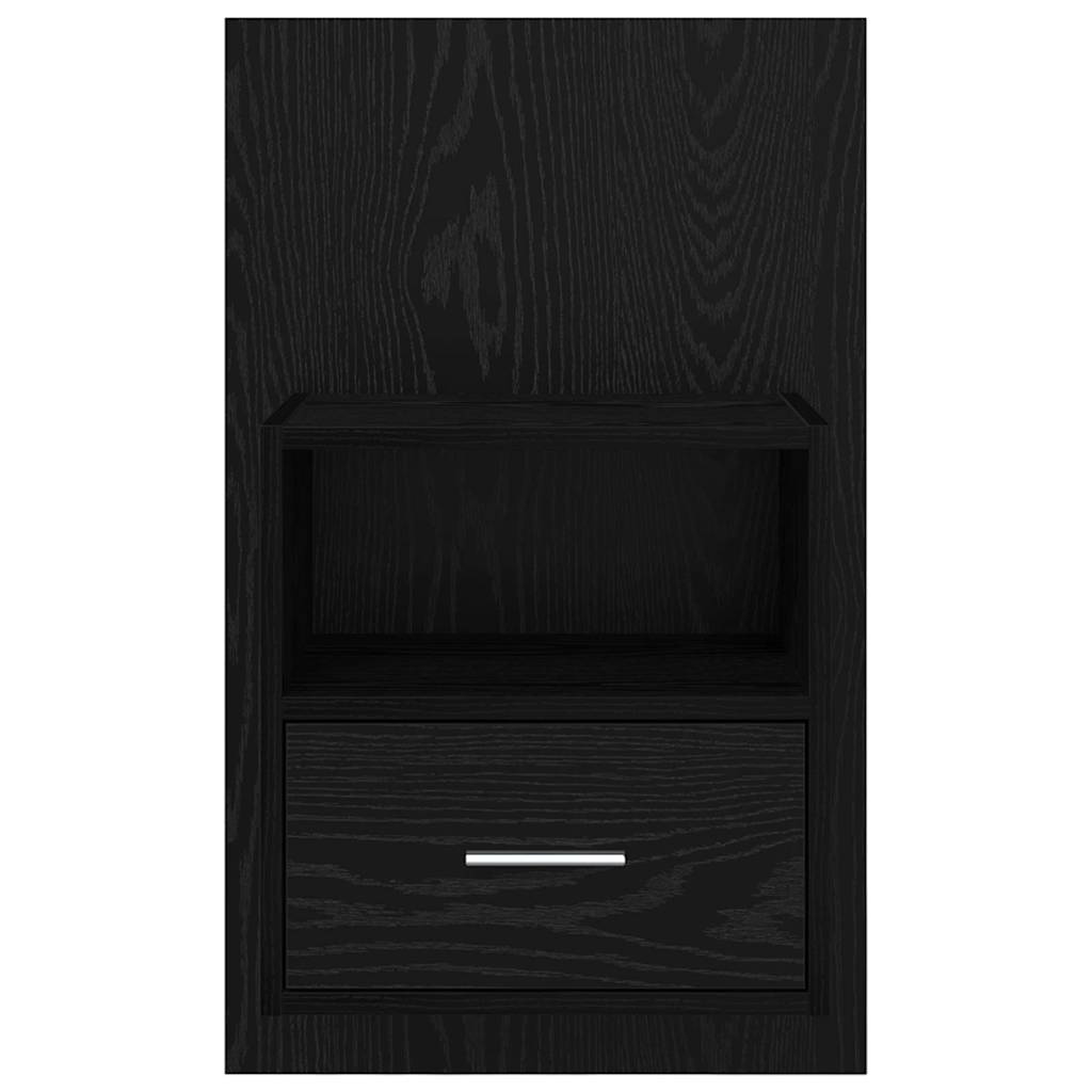 Κομοδίνο 2 pcs Μαύρη Οξυά 50 x 32.5 x 80 εκ. Επεξεργασμένο ξύλο