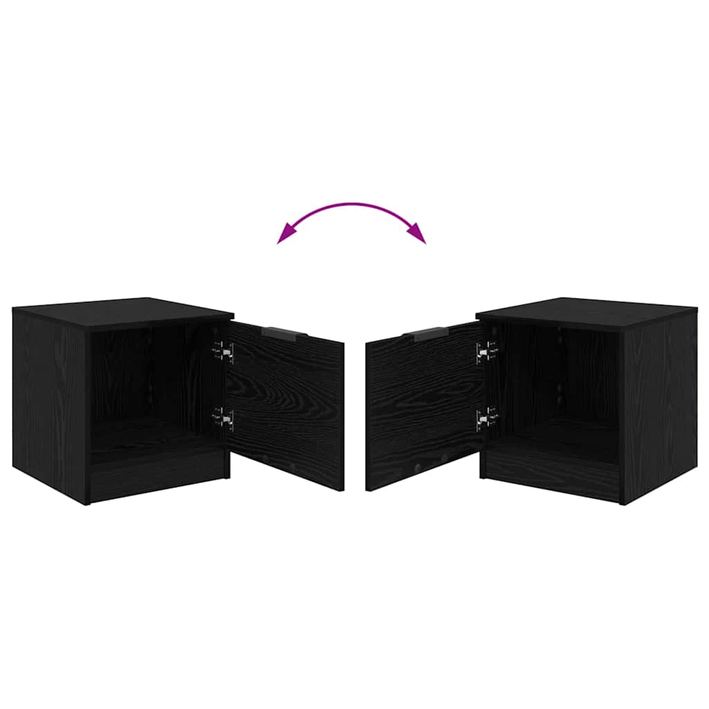 Ντουλάπι κρεβατιού με συρτάρι 2 pcs Μαύρη Οξυά 40 x 39 x 40 εκ. - Pakobazaar