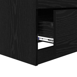 Κομοδίνο 2 pcs Μαύρη Οξυά 45 x 39 x 50 εκ. Επεξεργασμένο ξύλο - Pakobazaar