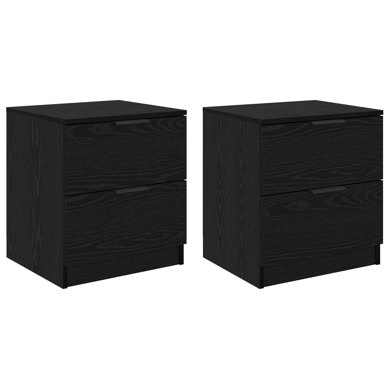 Κομοδίνο 2 pcs Μαύρη Οξυά 45 x 39 x 50 εκ. Επεξεργασμένο ξύλο - Pakobazaar